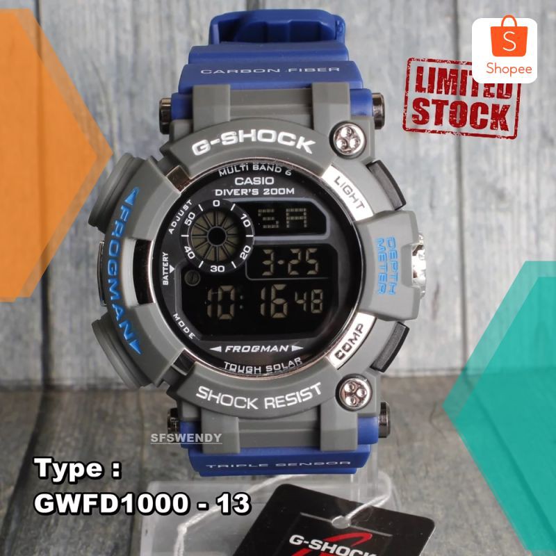 Murah CUCI GUDANG ... Jam tangan G Shock digital Frogman Biru Abu Army digital pria & anak anak