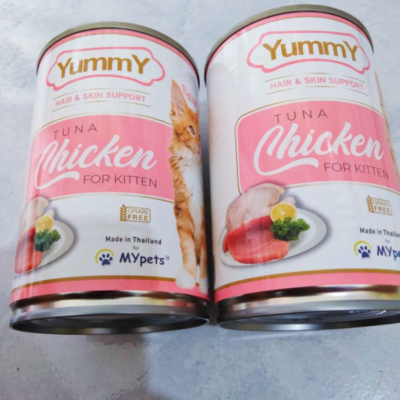 Yummy cat food kaleng 400gr tuna chiken kitten