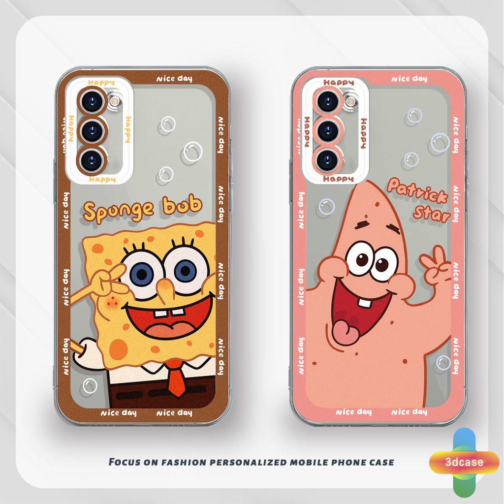 Case HP Samsung A32 A52 A12 A03 A13 A23 A51 A03S A10S A50 A20S J7 Prime A02S A20 A50S A10 A30S A52S A30 M12 M01S A125 F12 M10S M40S A515F A207F M02S A025 F02S 11 12 13  7 8 6 Plus Cartoon SpongeBob SquarePants Transparent Case