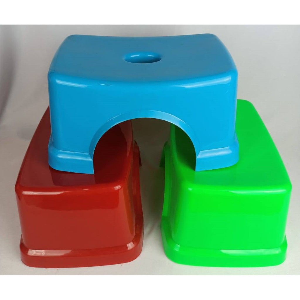 Bangku plastik / Kursi plastik / Bangku kecil / Kursi kecil  / Bangku segi mini WARNA / Bangku / Kur