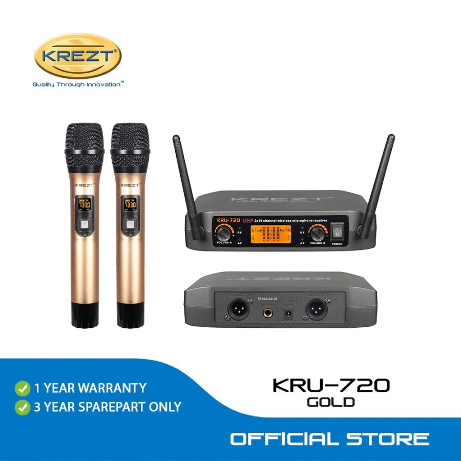 WIRELESS MICROPHONE SYSTEM KREZT KRU-720 HANDHELD