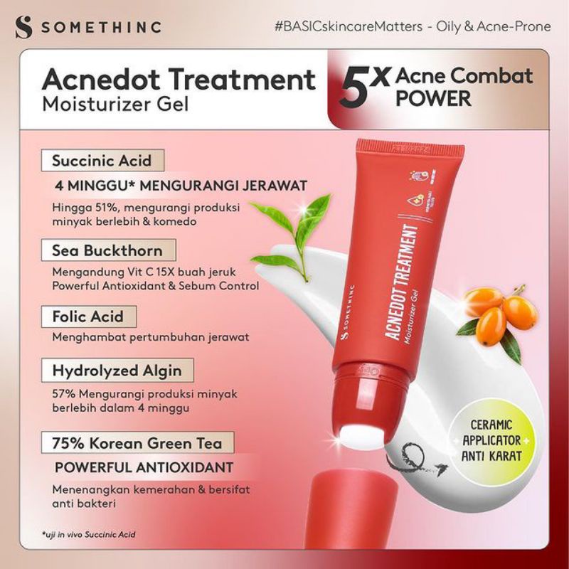 ❤ MEMEY ❤ SOMETHINC Acnedot Treatment Series | Acne Shot | Low PH Cleanser | Toner | Acne Spot Gel | Moisturizer Gel - Krim Pagi dan Malam Kulit Jerawat | BPOM