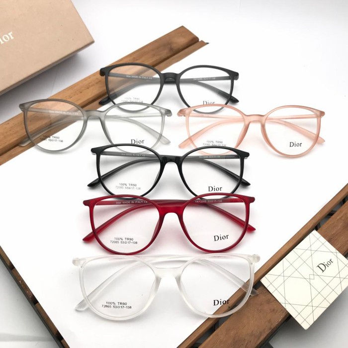 Frame Kacamata Minus Transparan 72085 Korea TR90 Lentur Wanita / Cewek