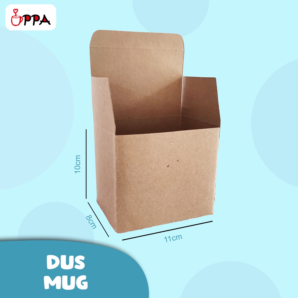 Dus Mug Kotak Mug Polos Gelas Kardus Box COKLAT / KOTAK SOUVENIR GELAS