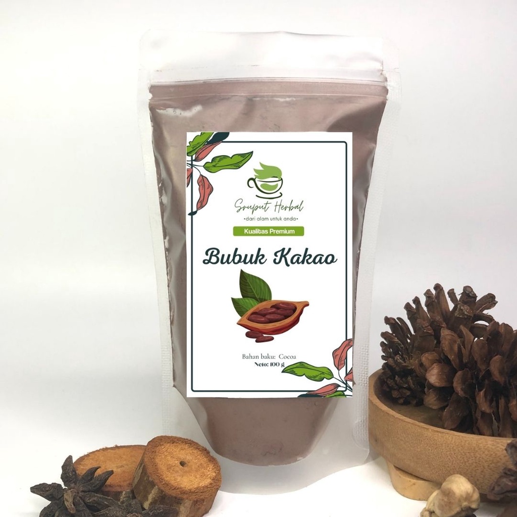 100gr Bubuk Kakao / Coklat Murni / Kokoa Cacao Powder Premium 100% Original Berkualitas JSR Sruput Herbal