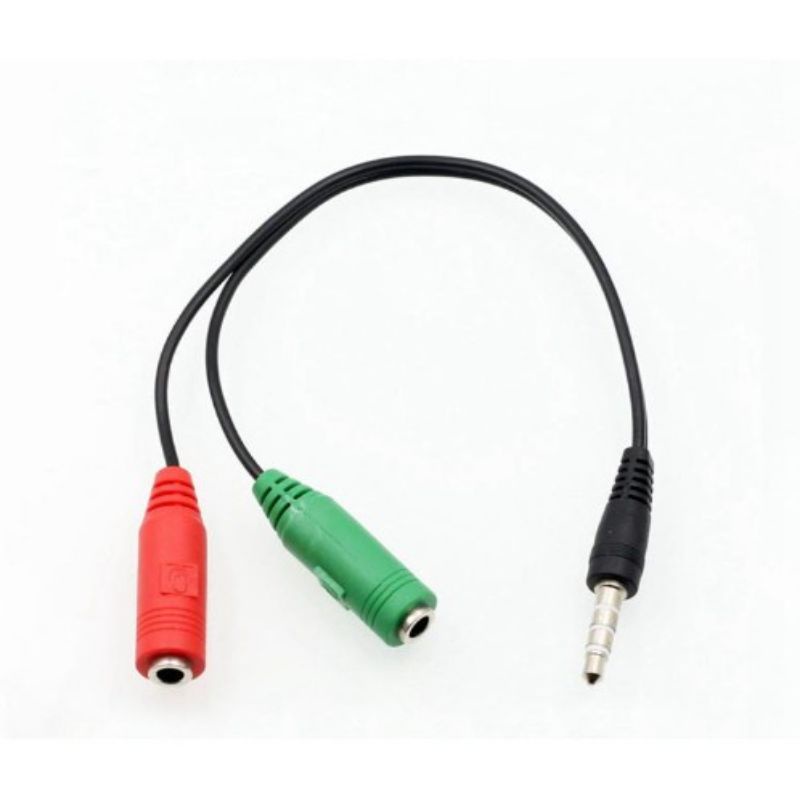 Kabel Audio Splitter 1 Male to 2 Female Red Green