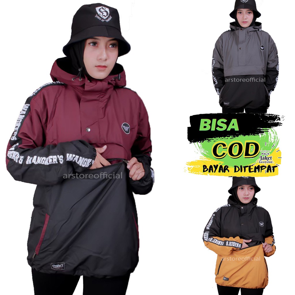 Jaket Cougle Strip SW Cewek / Jaket Cagoule Wanita