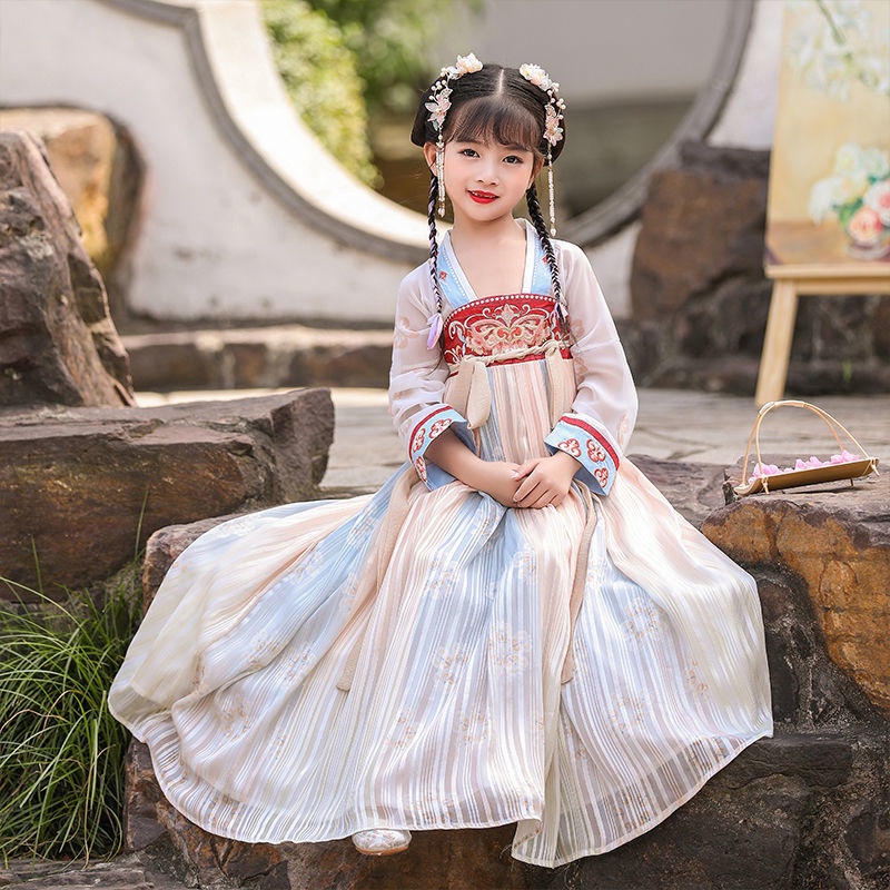 Children's Hanfu girls' winter super fairy fairy gradient Ru skirt Chinese style girls' dress childr