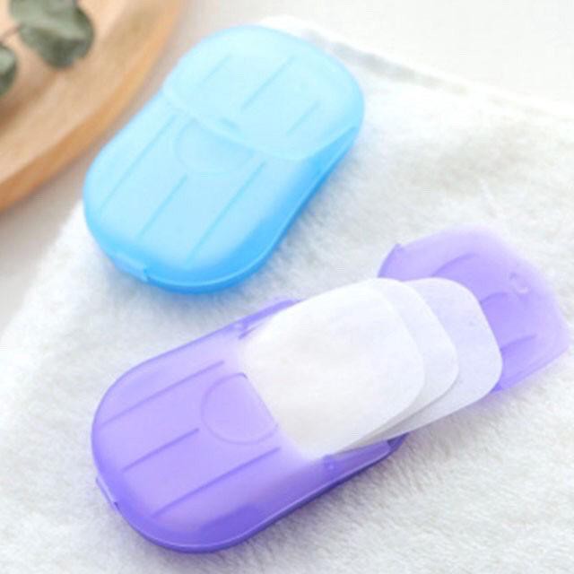 (FO)Disposable Hand Washing Tablet Travel Carry Toilet Soap Paper Sabun Kotak Kertas Sekali Pakai