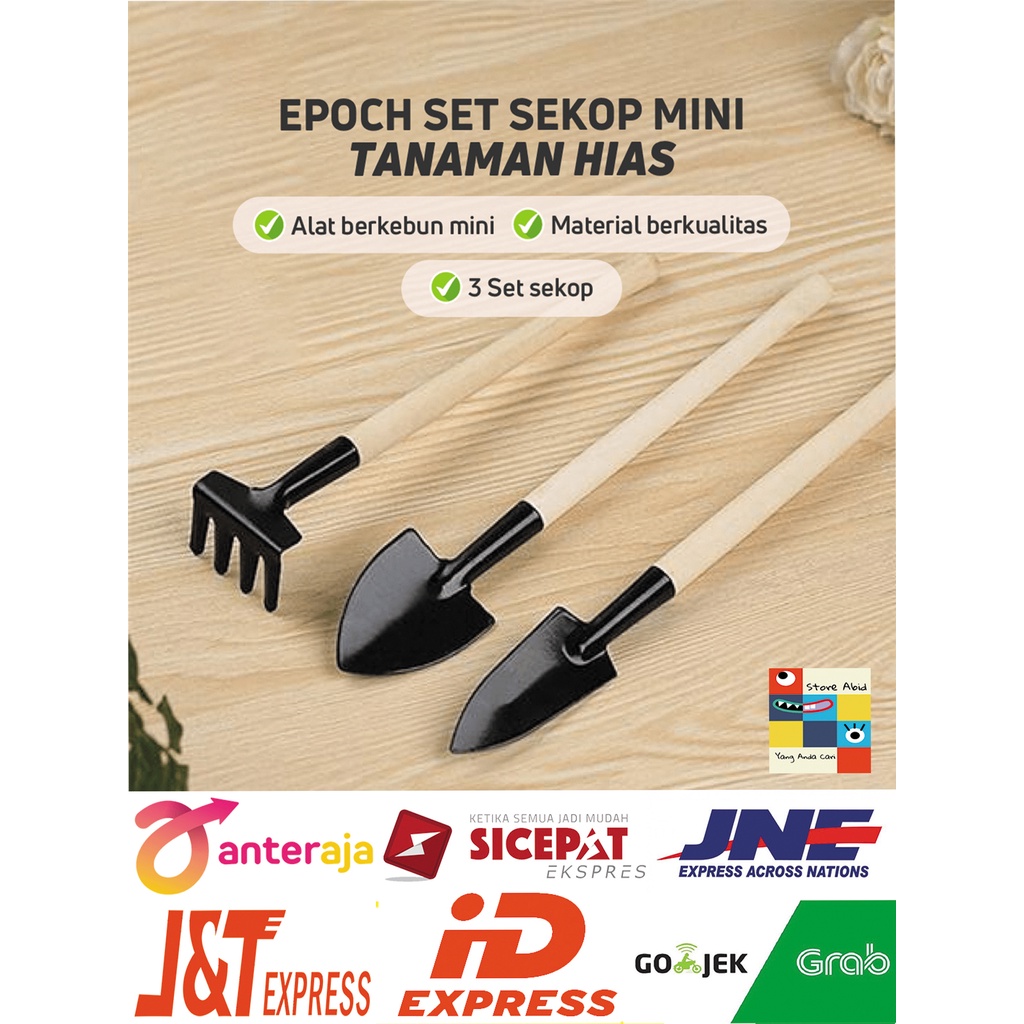 Set Sekop Taman Mini Tanaman Hias Shovel Spade Gardening Tools 3 PCS