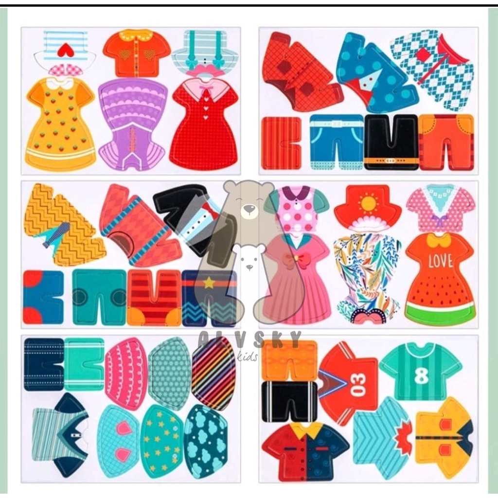 MAINAN EDUKASI ANAK BONGKAR PASANG BAJU ANAK / MAGNETIC DRESS UP