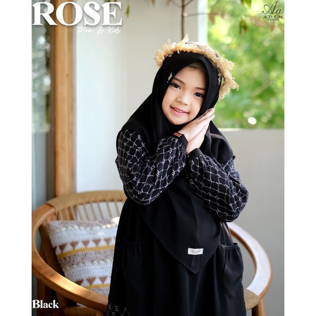 READY STOK SIAP KIRIM GAMIS ANAK SET ROSE BY- ADEN HIJAB