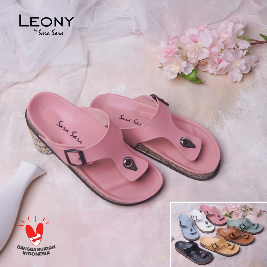 SARA SARA LEONY Sandal Jepit Wanita Model Birken Casual Sendal Puyuh Trendy Sendal Japit Cewek Casual Size 36-41