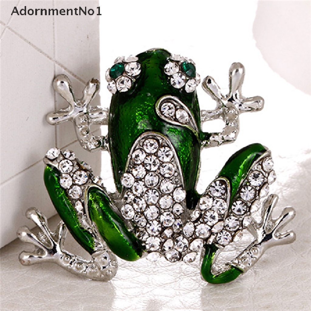 [AdornmentNo1] Green Frog Brooch Crystal Rhinestone Animal Brooch Suit Collar Pin Jewelry Gift [new]