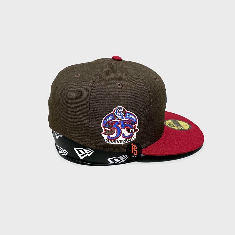 TOPI NEW ERA ORIGINAL 5950 35TH ANNIVERSARY CALIFORNIA ANGELS WALNUT CARDINAL UV BLUE