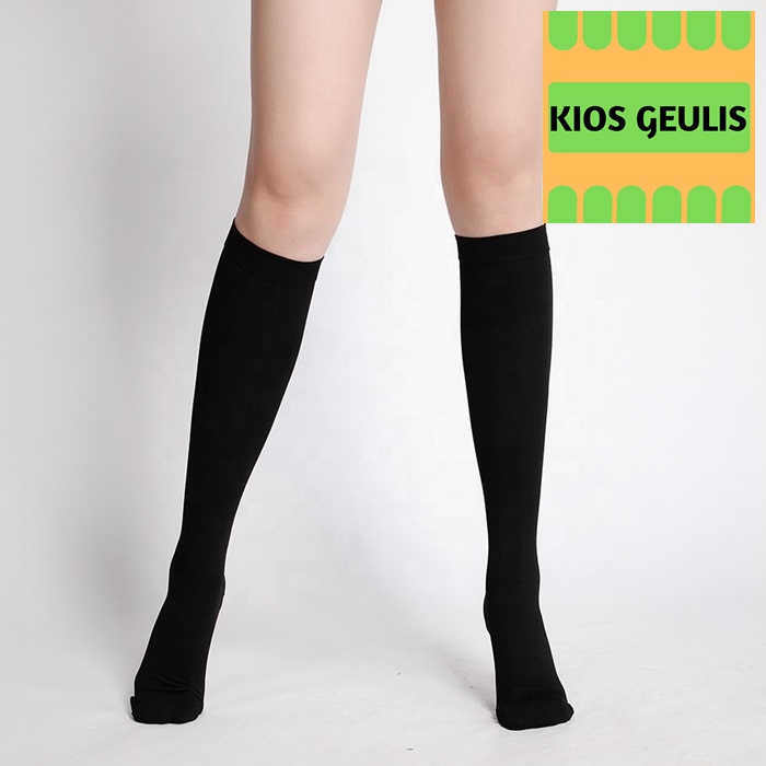 Flight Socks Stocking Kompresi Medical Compression Socks Calf Travel Socks Varises Bawah Lutut Impor Closed Toe