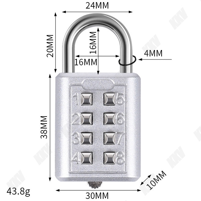 Gembok Angka Gembok Pin Gembok Kombinasi 8 Digit Angka Gembok Koper Gembok Rumah