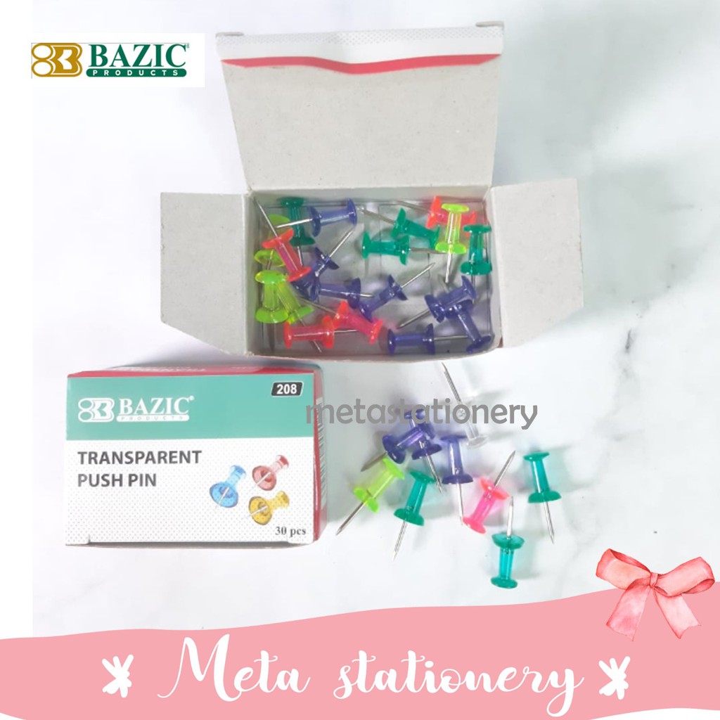 

Clear Push Pins Transparan Bazic 208
