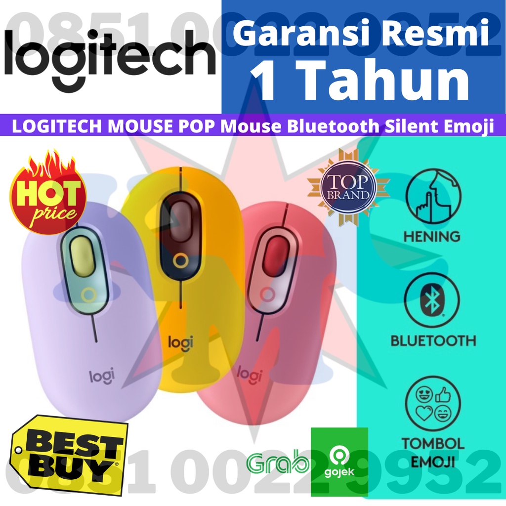 Logitech POP Mouse Wireless Bluetooth Silent Emoji Keys