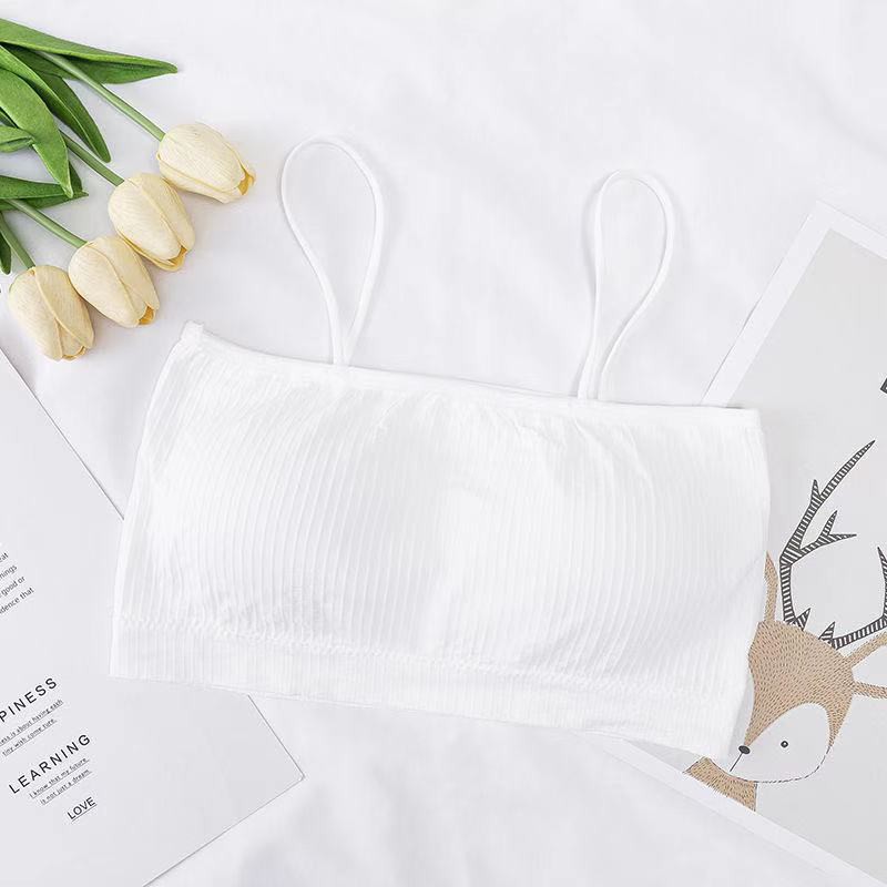 Bra Wanita Tanpa Kawat Bahan Halus Bra Simple Import Murah / Bra Kemben Tube Tali Tanpa Kawat-Bra-9 Putih