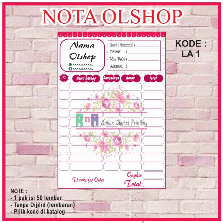 Nota Olshop