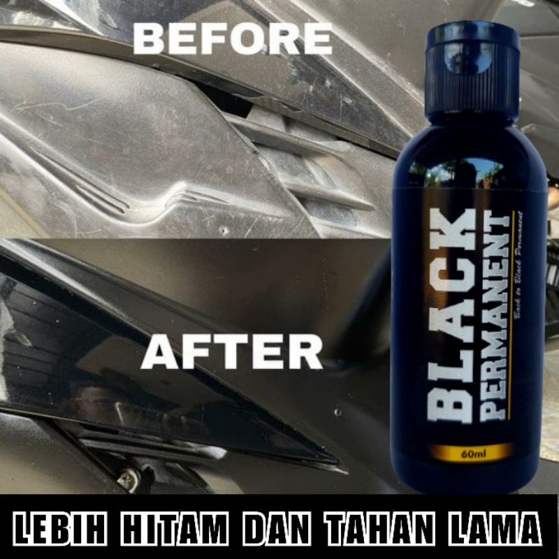 BLACK PERMANENT 60ML [Penghitam motor/mobil, Trim Restorer, Dasboard, Body motor/ mobil]