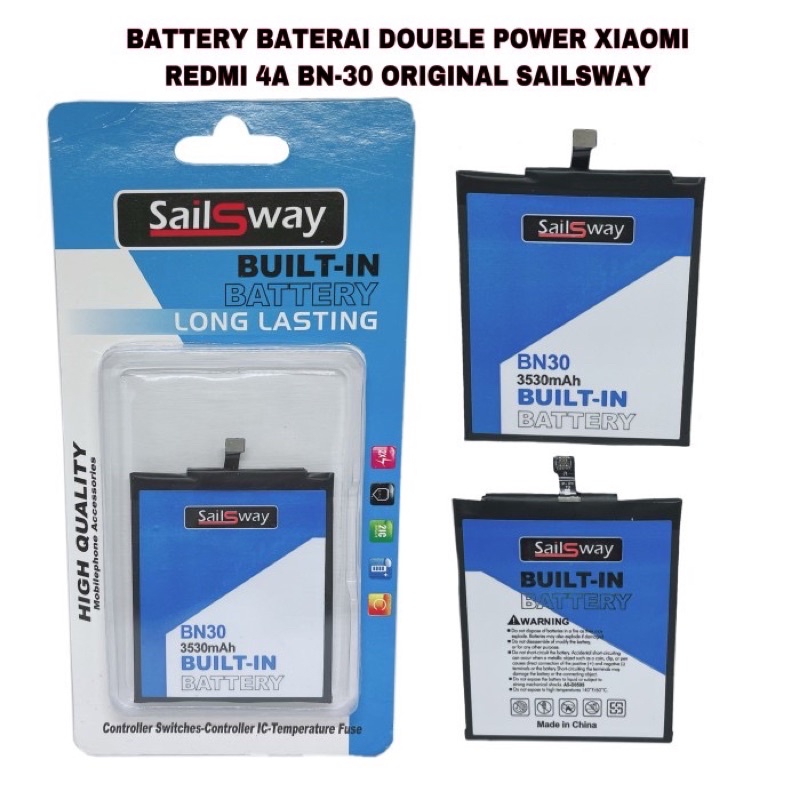 BATTERY DOUBLE POWER XIAOMI REDMI 4A BN-30 ORIGINAL SAILSWAY