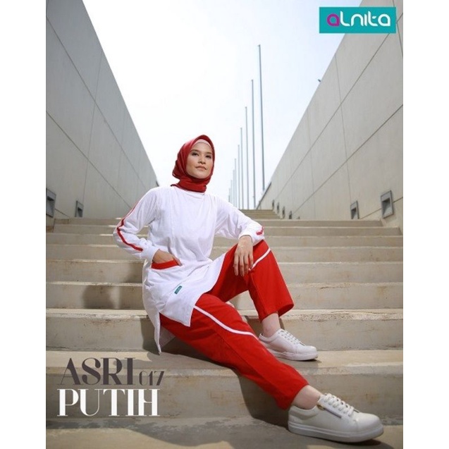 Baju Olahraga Muslimah ASRI 017 Merah-Putih