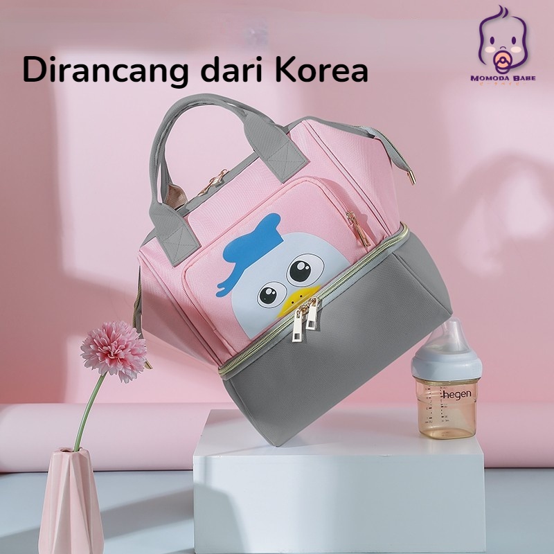 MOMO Tas Asi Cooler Bag Dan Tas Bayi/ 2in1 Multifungsi Fashion Cooler Bag Asi / Diaper Bag Ransel/ Tas Wanita Korea