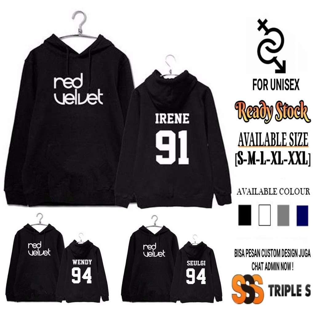 HOODIE JUMPER RED VELVET NAMESET MEMBER IRENE 91 WENDY 94 SEULGI JOY YERI