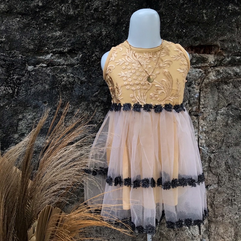 DRESS ANAK PEREMPUAN GAUN ANAK TILE TUTU RENDA