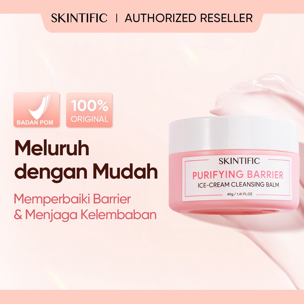 SKINTIFIC Purifying Barrier Ice Cream Cleansing Balm 40g Make Up Remover Balsem Pembersih penghapus riasan [bpom]