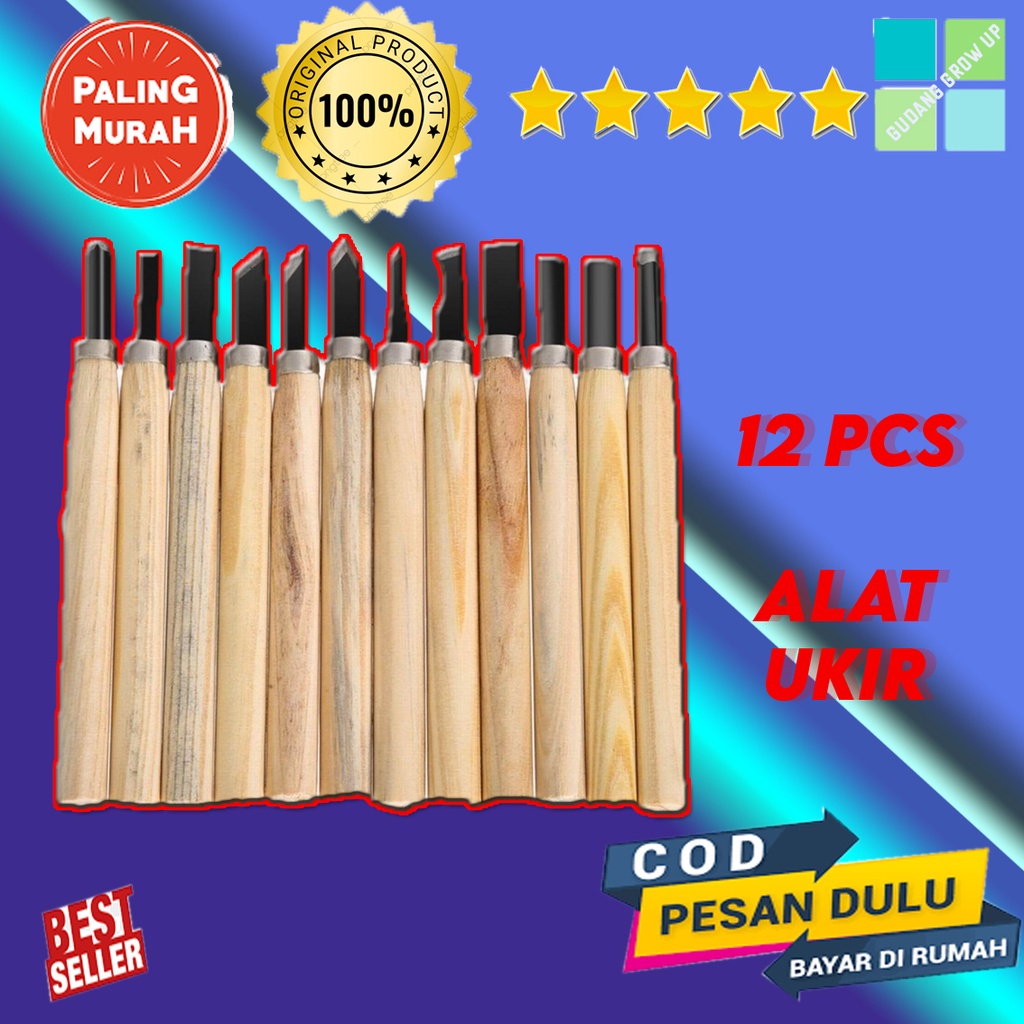 

Alat ukir Pisau Ukir Pahat Kayu 12 in 1 Wood Carving Knife - KSJ-12