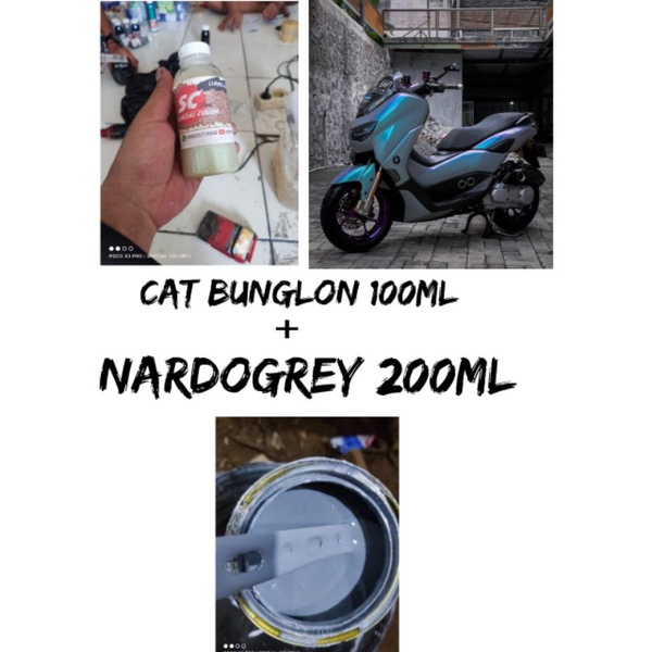 cat bunglon 100ml + nardo grey 200ml by special color /cat duco/ cat mobil /cat velg /cat motor