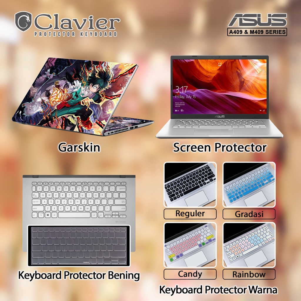 Cover Keyboard Screen Protector Garskin Laptop Anti Gores Asus VivoBook A409 A409U A409UA A409UJ M40