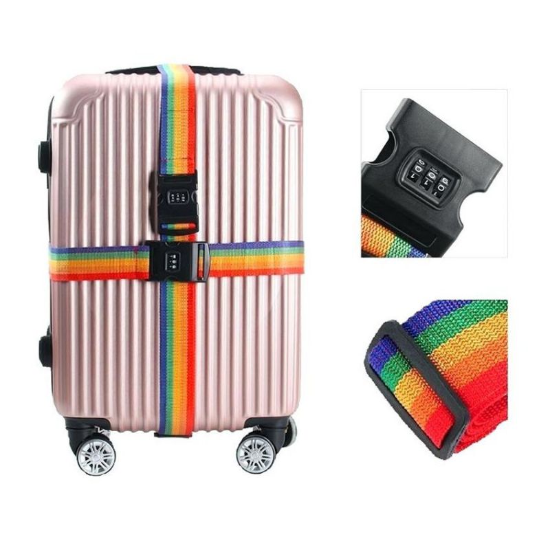 Travel Rainbow Luggage Lock Code Suitcase Belt - Tali Koper Kunci Password Kode