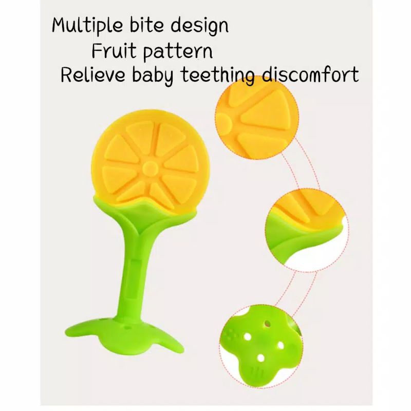 Gigitan bayi bahan silikon ( ada pegangan )