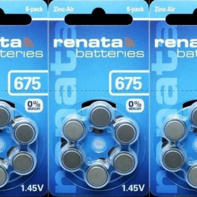 [ORIGINAL] BATERAI RENATA 675 R44 AG13 LR44 6 PCS Hearing Aid Battery - Baterai Alat Bantu Dengar