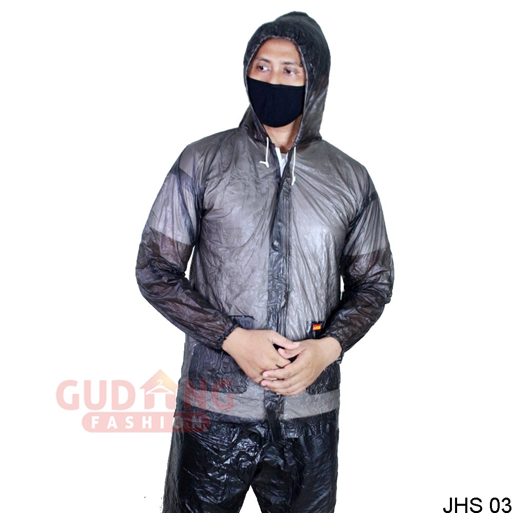 GIOFLO Raincoat Jas Hujan Setelan Karet PVC Elastis Lentur