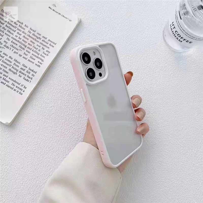 Transparent Hard Mobile Phone Iphone 11 Case 13promax 11promax 12 12promax 12pro 13pro Lens Protection Shockproof Macaron Color Frame