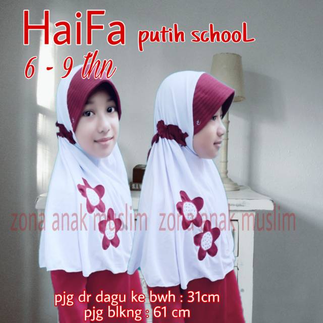 Jilbab anak sekolah HAIFA seri school /jilbab anak vania/  grosir jilbab anak