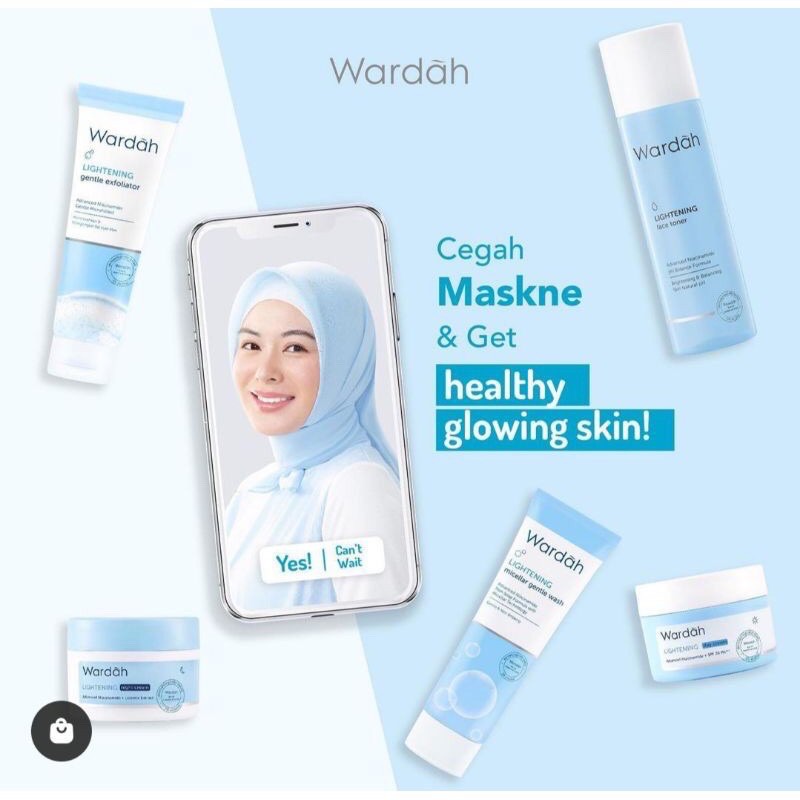 ✿ELYSABETHME✿ 🅆 🄰 🅁 🄳 🄰 🄷 PAKET Wardah Lightening Series pemutih pencerah wajah kulit