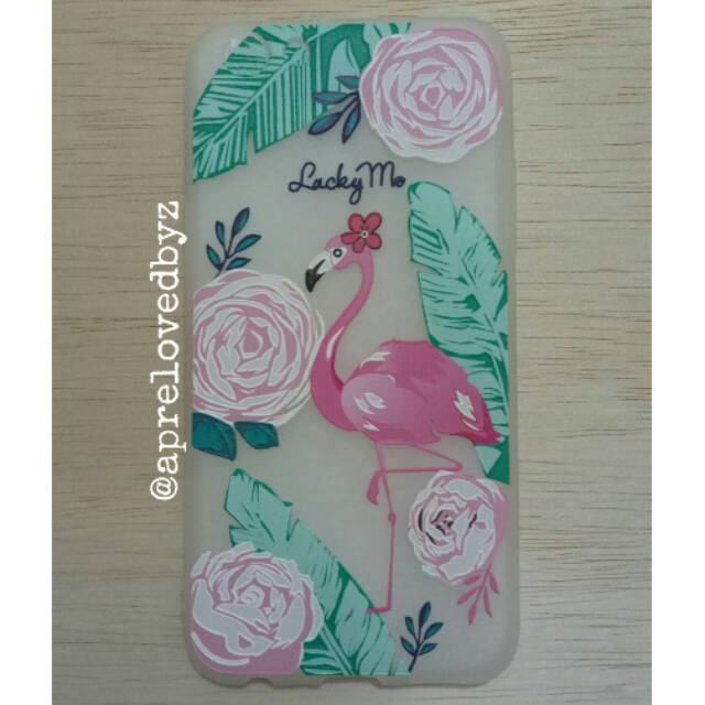 Preloved New Cuci Gudang Jual Rugi Casing Case OppoF3 Bekas SecondHand Murah Timbul Pink Flamingo 3D