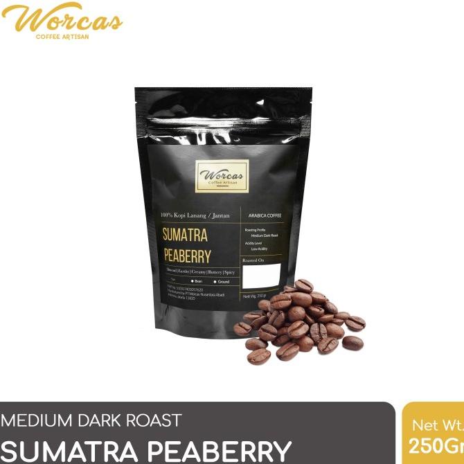 

Sale WORCAS Arabica Coffee Sumatra Peaberry 250 Gram | Medium Dark Roast /KOPI RUBE/KOPI KAPAL API/KOPI SLB/KOPI PEJUANG/KOPI BUBUK