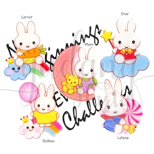 Jepit Rabbit And Moon Hairclip Kelinci Dan Bulan Unik GH 212022