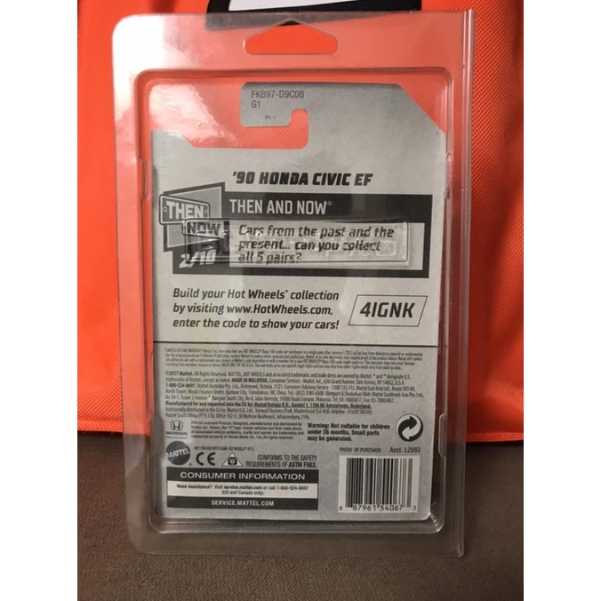 Hotwheels Honda Civic Ef Biru Nfs Kmart (Free Protector) Bukan Tomica