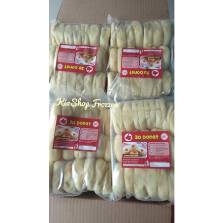 Donut 3 D/donat enak/donat frozen/cemilan donat/cemilan frozen/donat 3 D isi 10 pcs
