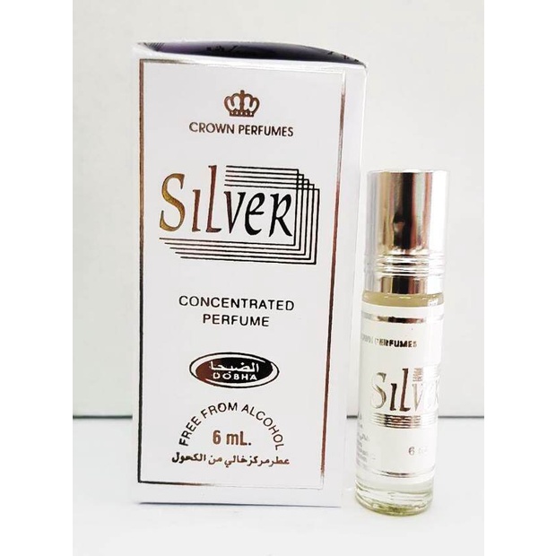 SILVER Parfum DOBHA Kemasan 6ml Minyak Wangi Roll On Non Alkohol