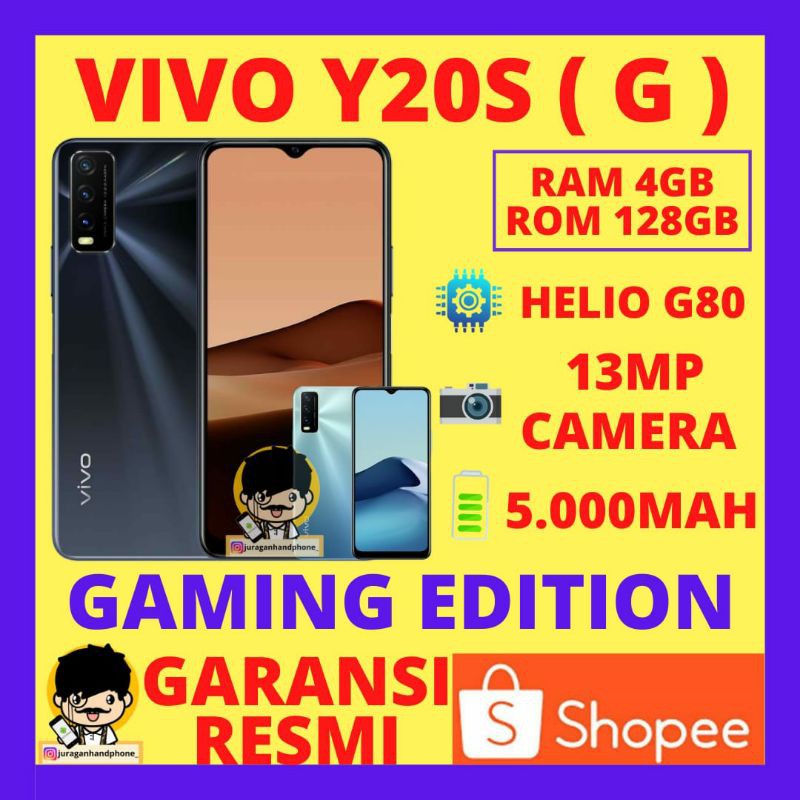 VIVO Y20S (G) RAM 4GB INTERNAL 128GB GARANSI RESMI HP VIVO Y20SG GAMING EDITIONG PROMO MURAH