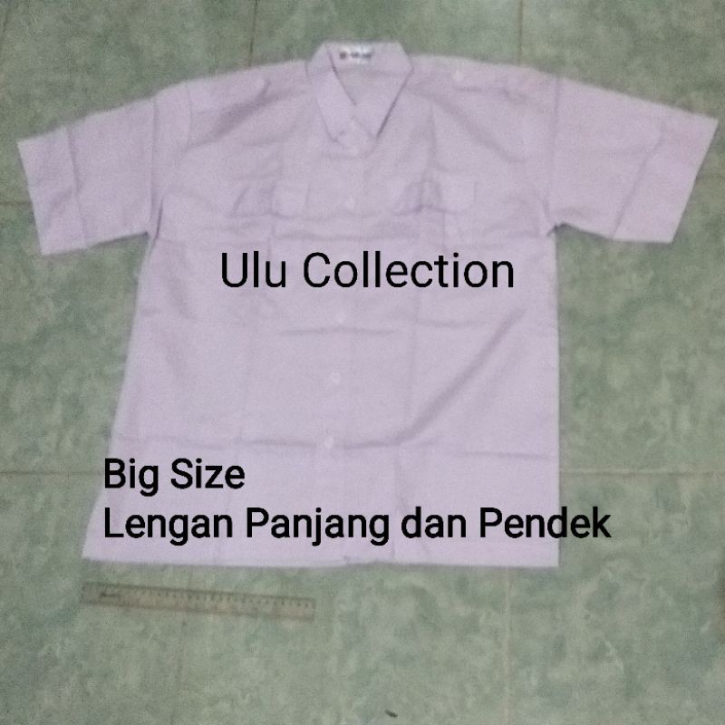 Baju PDH Putih Lengan Panjang Pendek Big Size